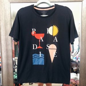 Celio Navy Blue Paradise Summer Graphic Tee Medium